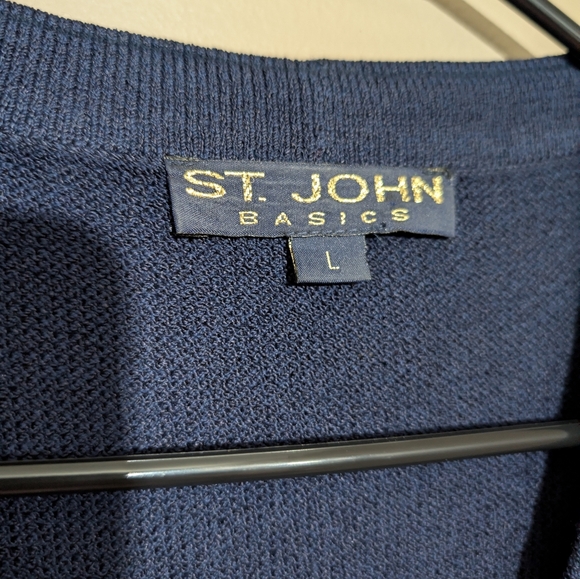 St. John Basics Open Front Knit Long Cardigan - Picture 2 of 5